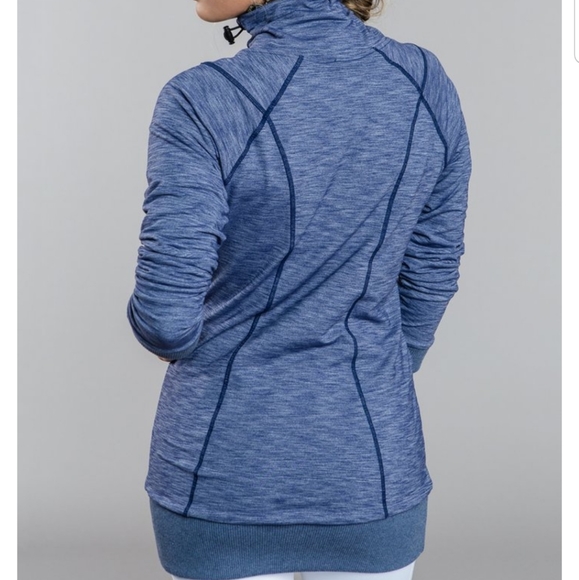 COZY ORANGE | long full zip high neck jacket - Picture 8 of 10